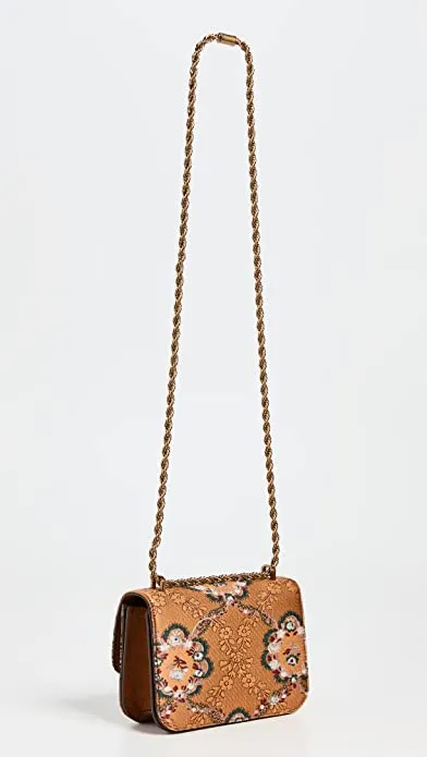 Tory Burch Womens Eleanor Brocade Snap Crossbody Floral Small Shoulder Bag New