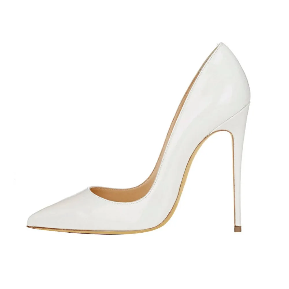 Tucomosi Pointed Toe Heels Solid Color Wedding Shoes Plus Size