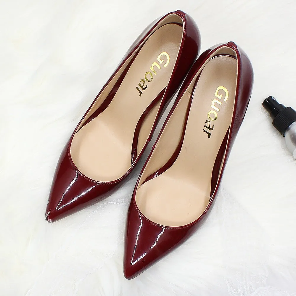 Tucomosi Pointed Toe Heels Solid Color Wedding Shoes Plus Size