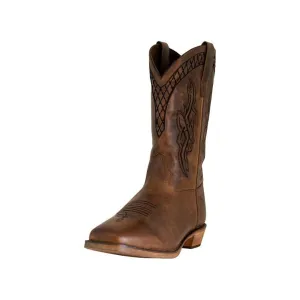 TuffRider Men’s Grand Canyon Leather Embroidered Wide Square Toe Western Boots