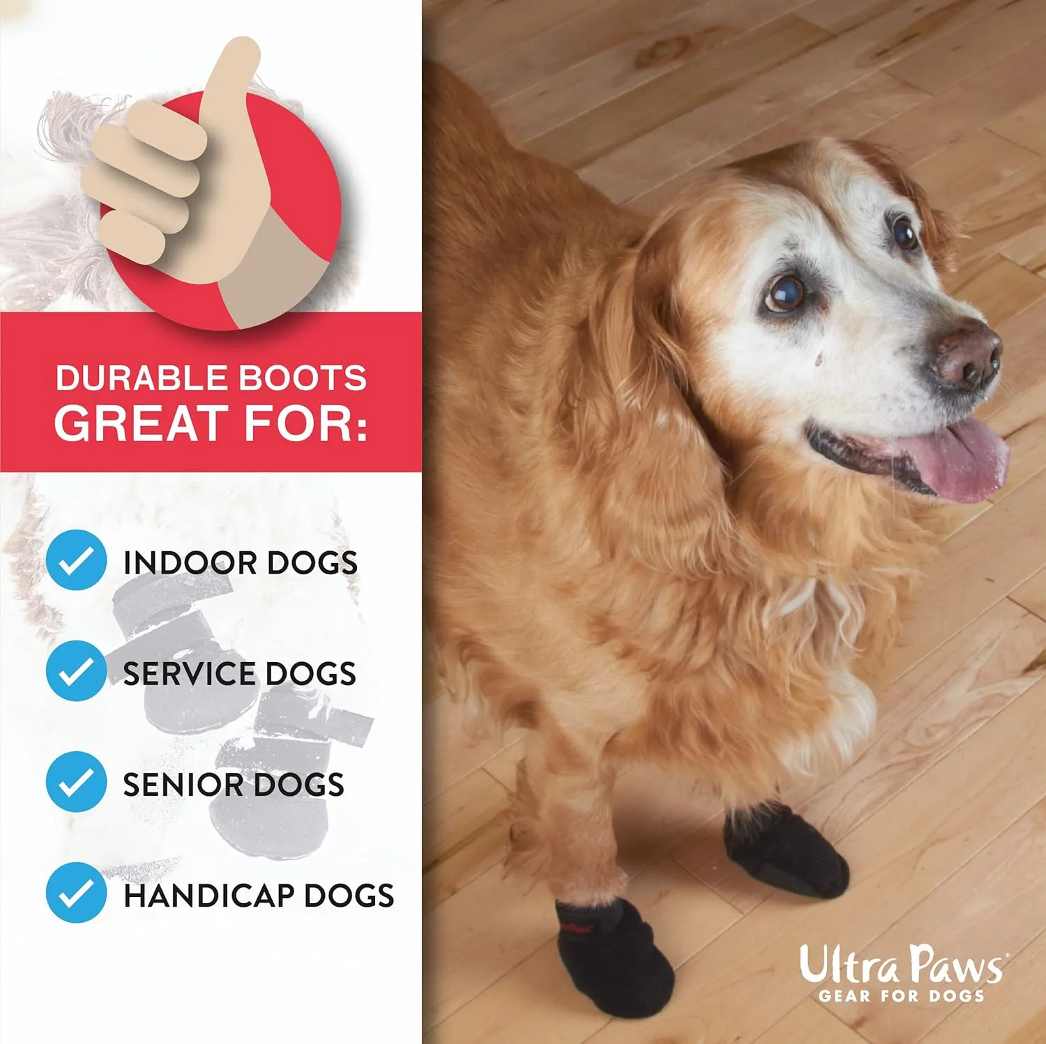 Ultra Paws Dog Boot (4 boots) - Durable Red