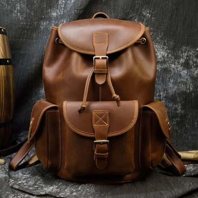 VacationGrabs Handcrafted Leather Backpacks Men Women