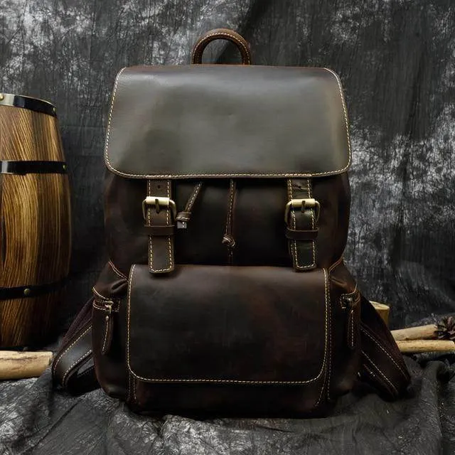 VacationGrabs Handcrafted Leather Backpacks Men Women