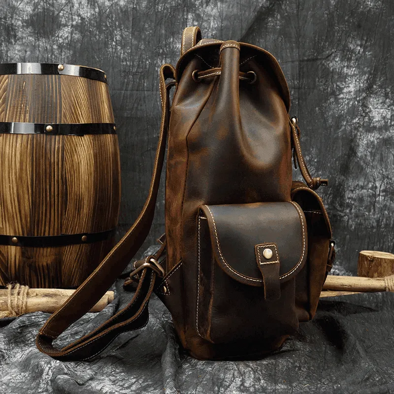 VacationGrabs Handcrafted Leather Backpacks Men Women