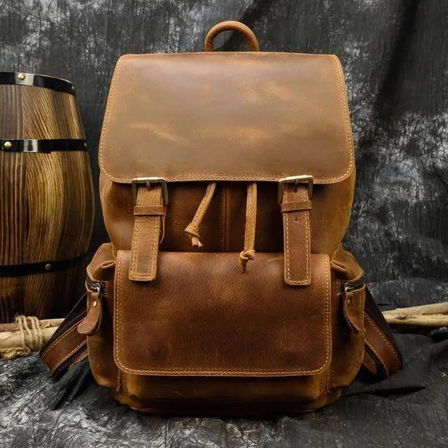 VacationGrabs Handcrafted Leather Backpacks Men Women