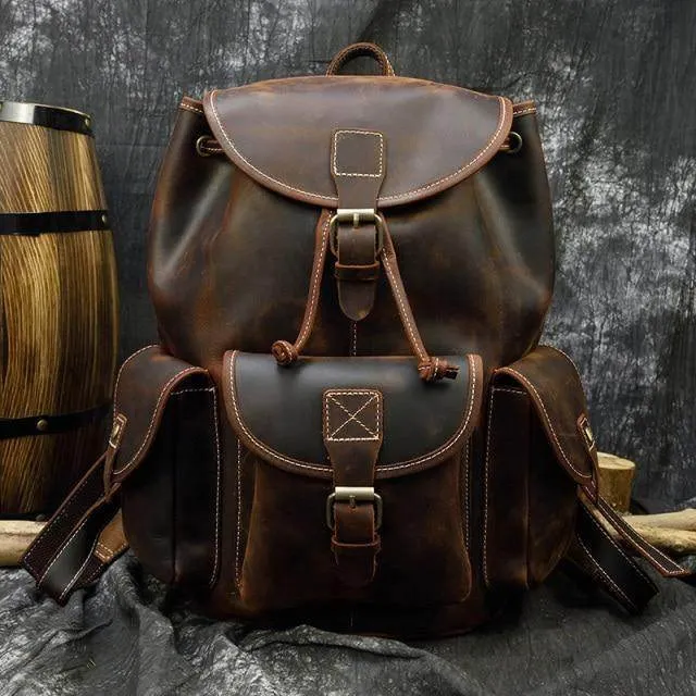 VacationGrabs Handcrafted Leather Backpacks Men Women