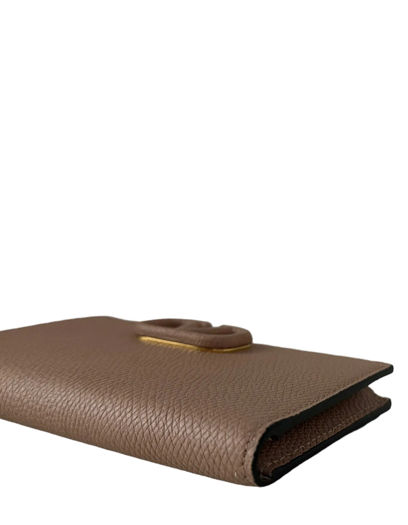 Valentino NEW Vlogo Rose Cannelle Signature Grainy Calfskin Cardholder Wallet