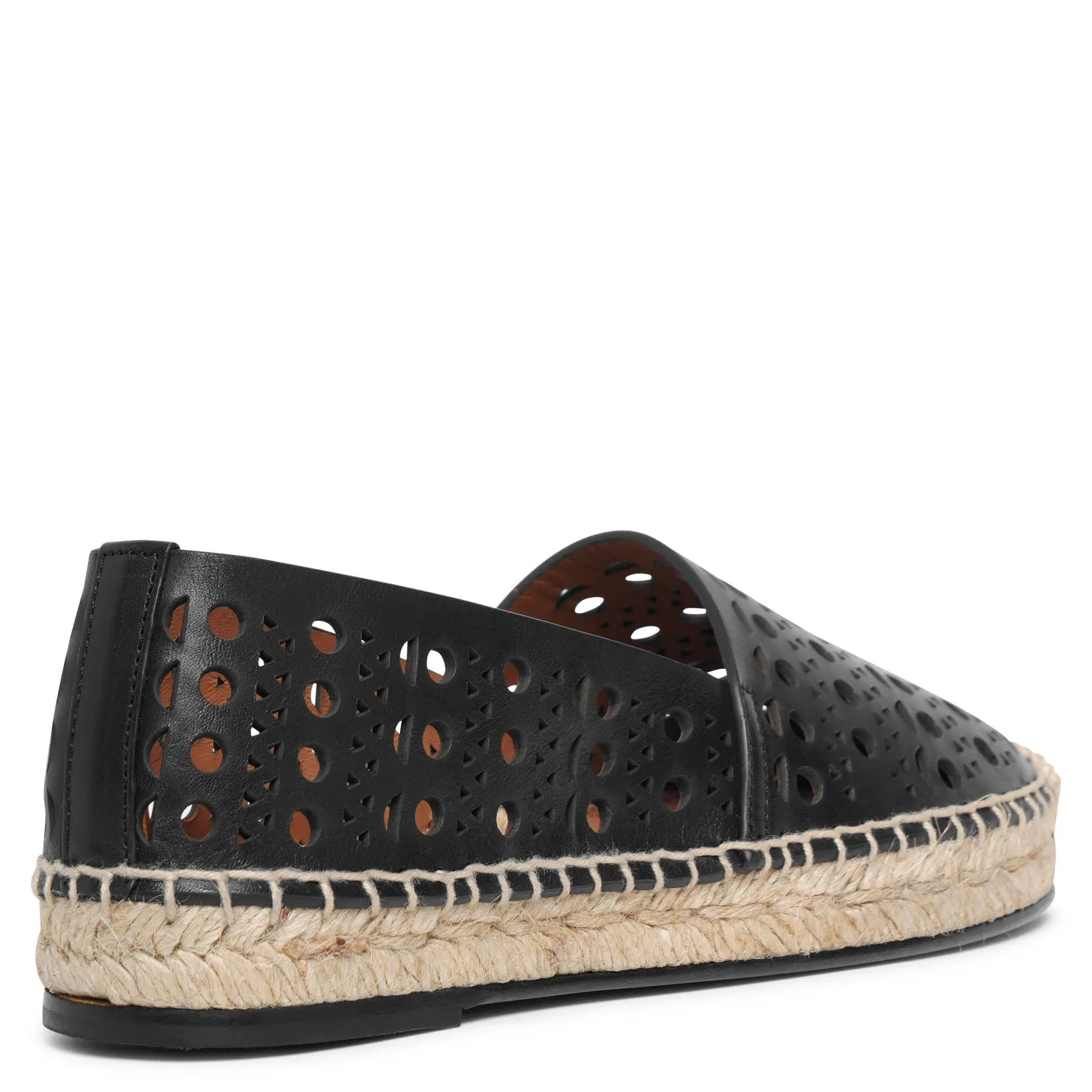 Vienne black leather espadrilles