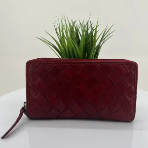 Vintage Leather Large Ladies Wallet - Red - ML45