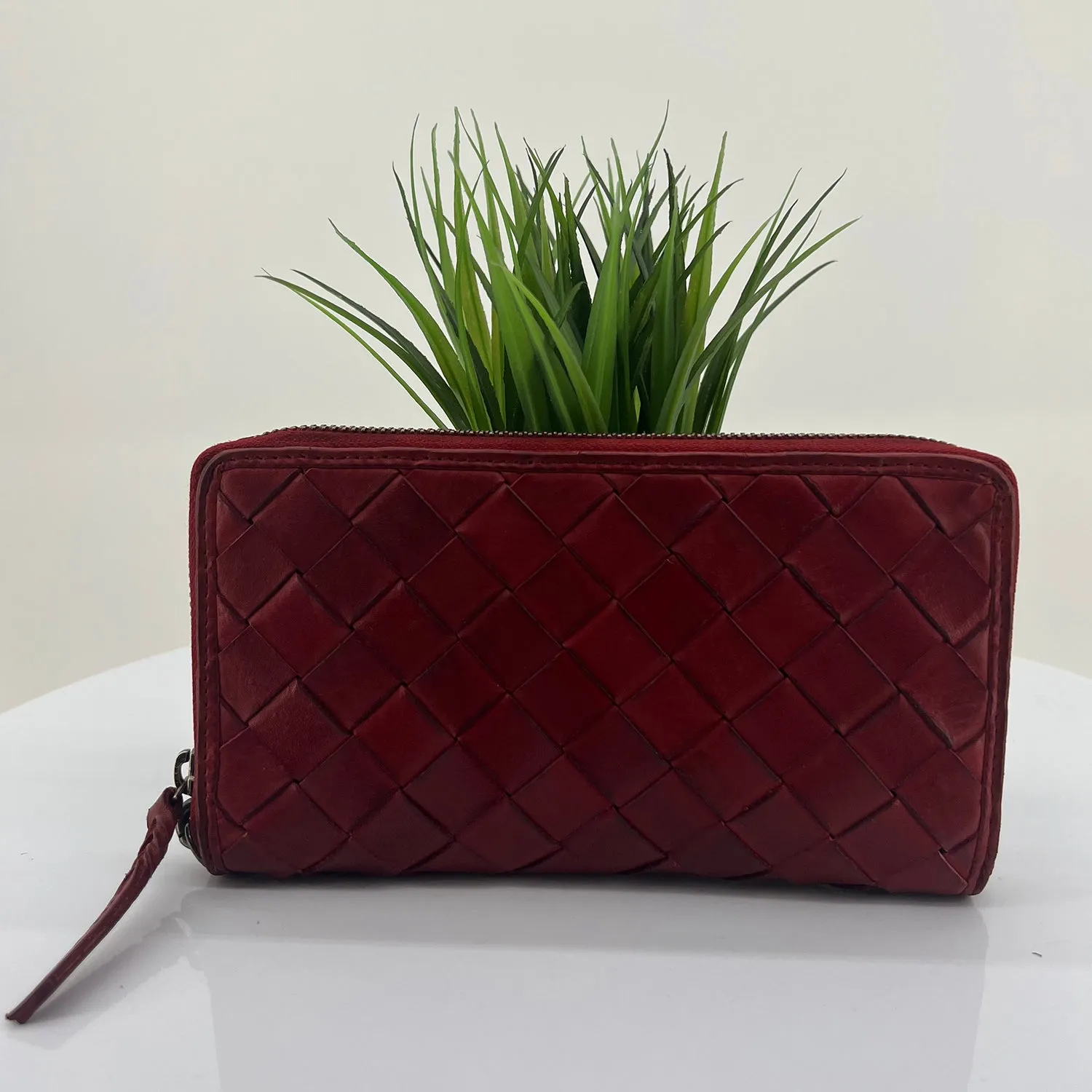 Vintage Leather Large Ladies Wallet - Red - ML45