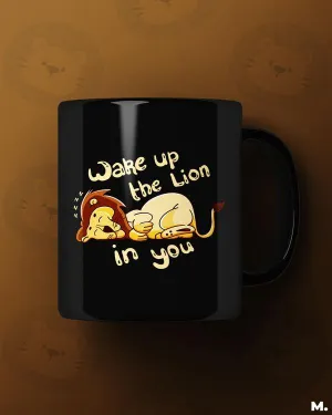 Wake up the lion in you printed mugs
