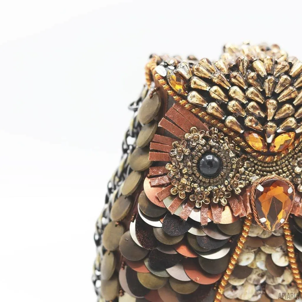 What A Hoot Handbag by Mary Frances, Hand beaded and embroidered