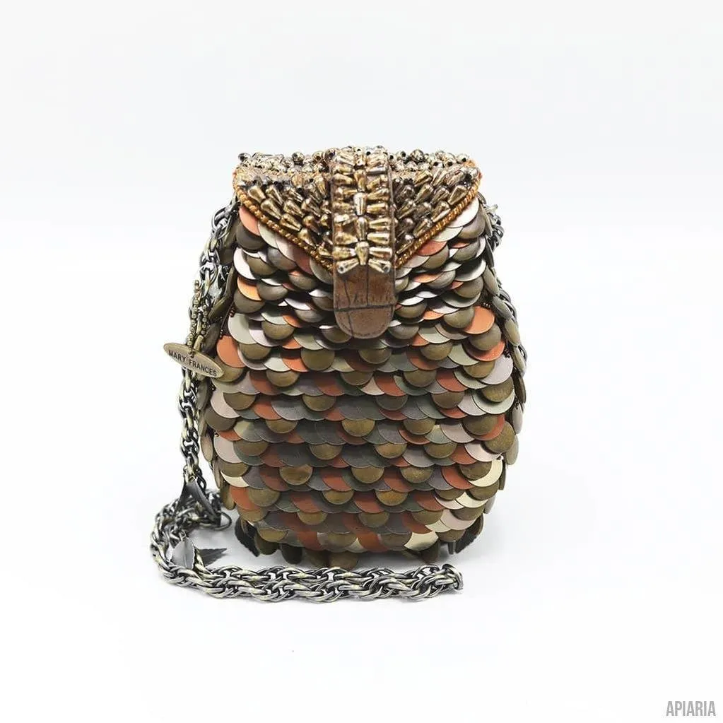 What A Hoot Handbag by Mary Frances, Hand beaded and embroidered
