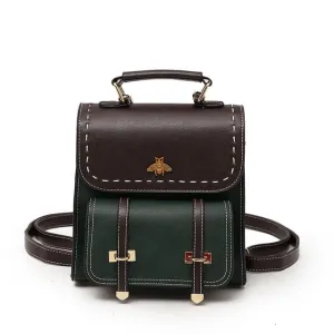 Women Backpack Little Bee School College Backpack Quality Vintage Leather Preppy Female Backpack Travel Bag mochila Dropshipping