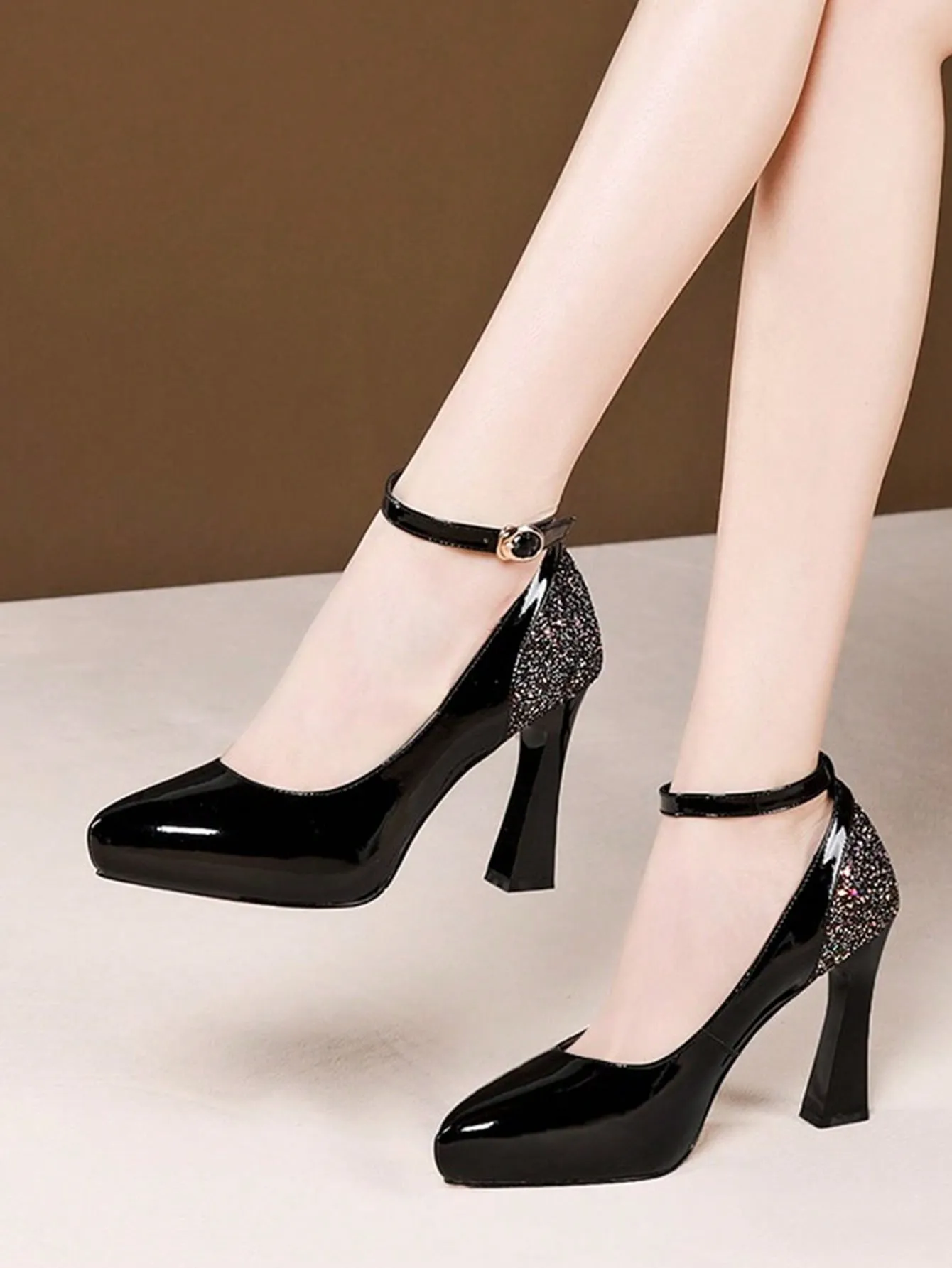 Women Non-Slip Platform High Heels Shoes, New Spring Autumn Qipao Pumps, Slip-On Career Office Ladies High Heels