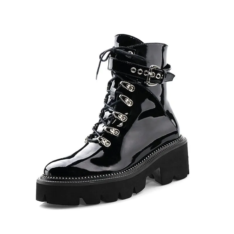 Women Thick High Heels Platform Boots