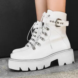Women Thick High Heels Platform Boots