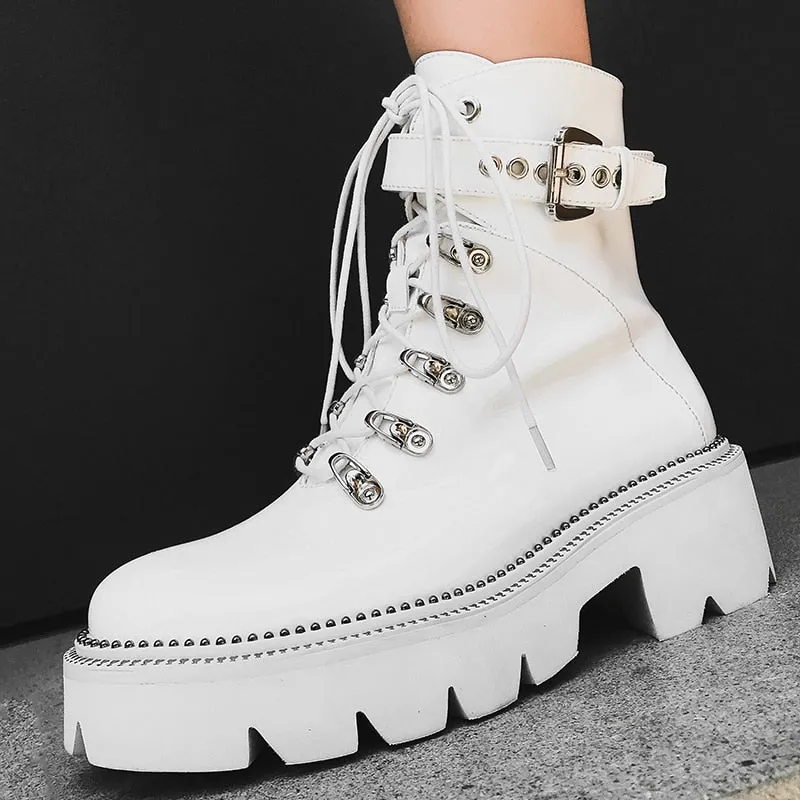 Women Thick High Heels Platform Boots