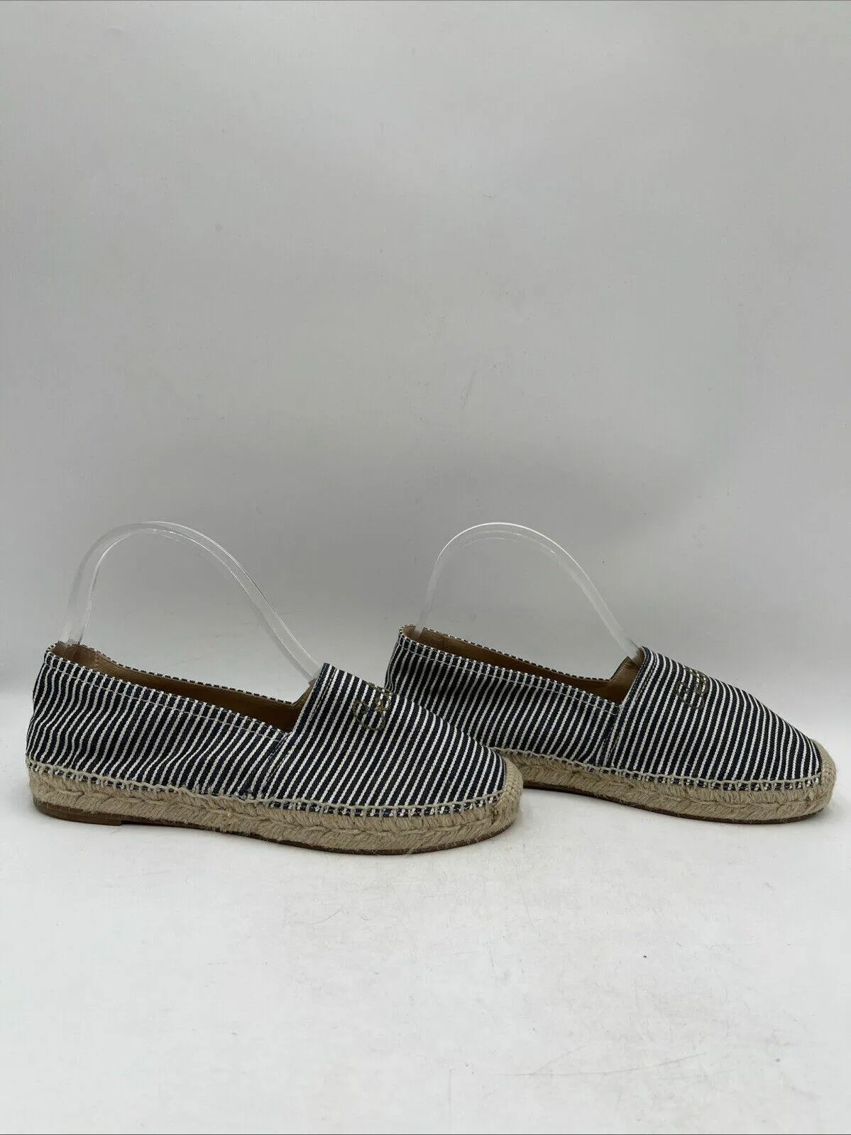Women’s Celine Espadrilles Flats Navy Blue/White Size 38 - Very Good