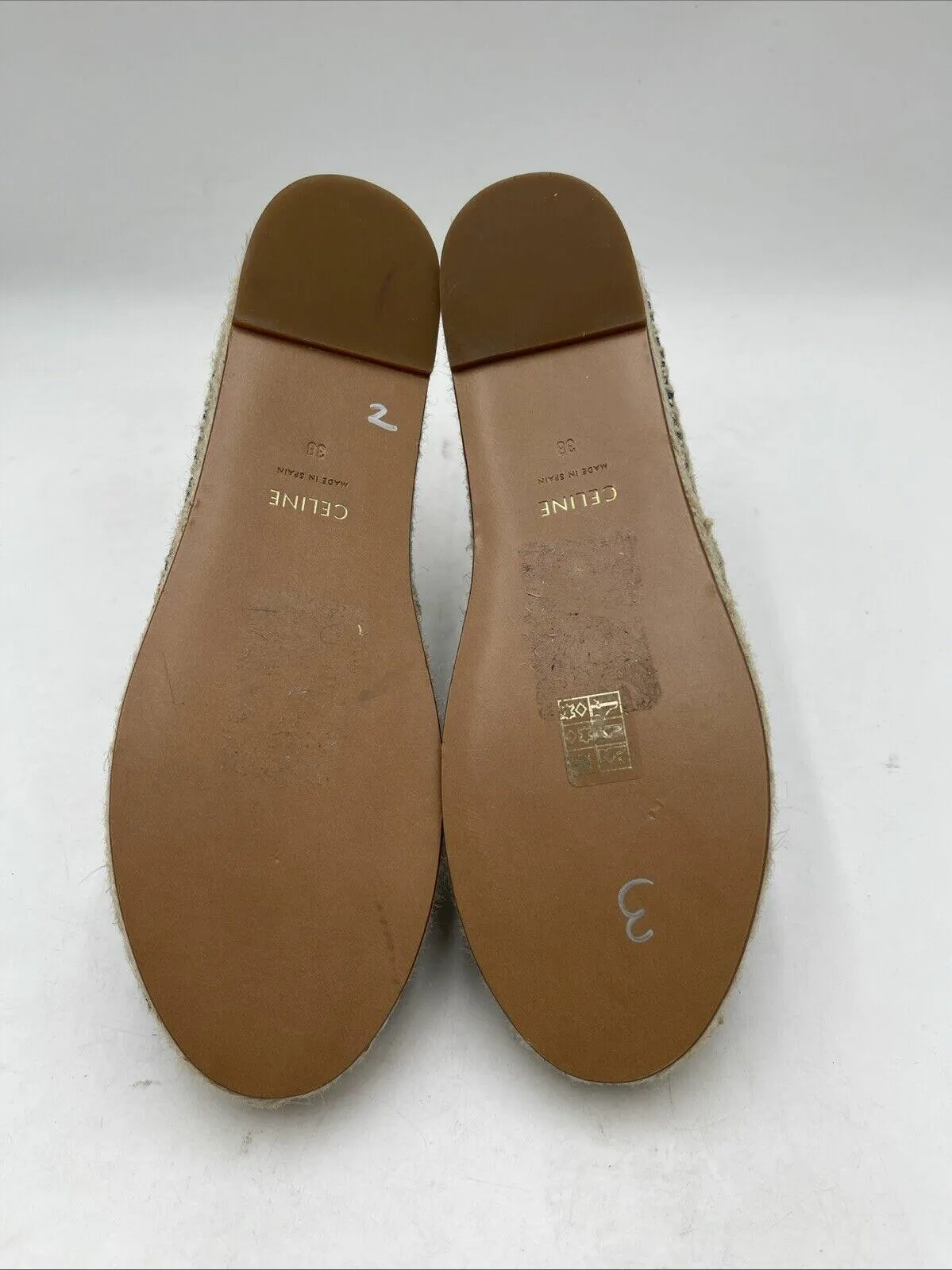 Women’s Celine Espadrilles Flats Navy Blue/White Size 38 - Very Good