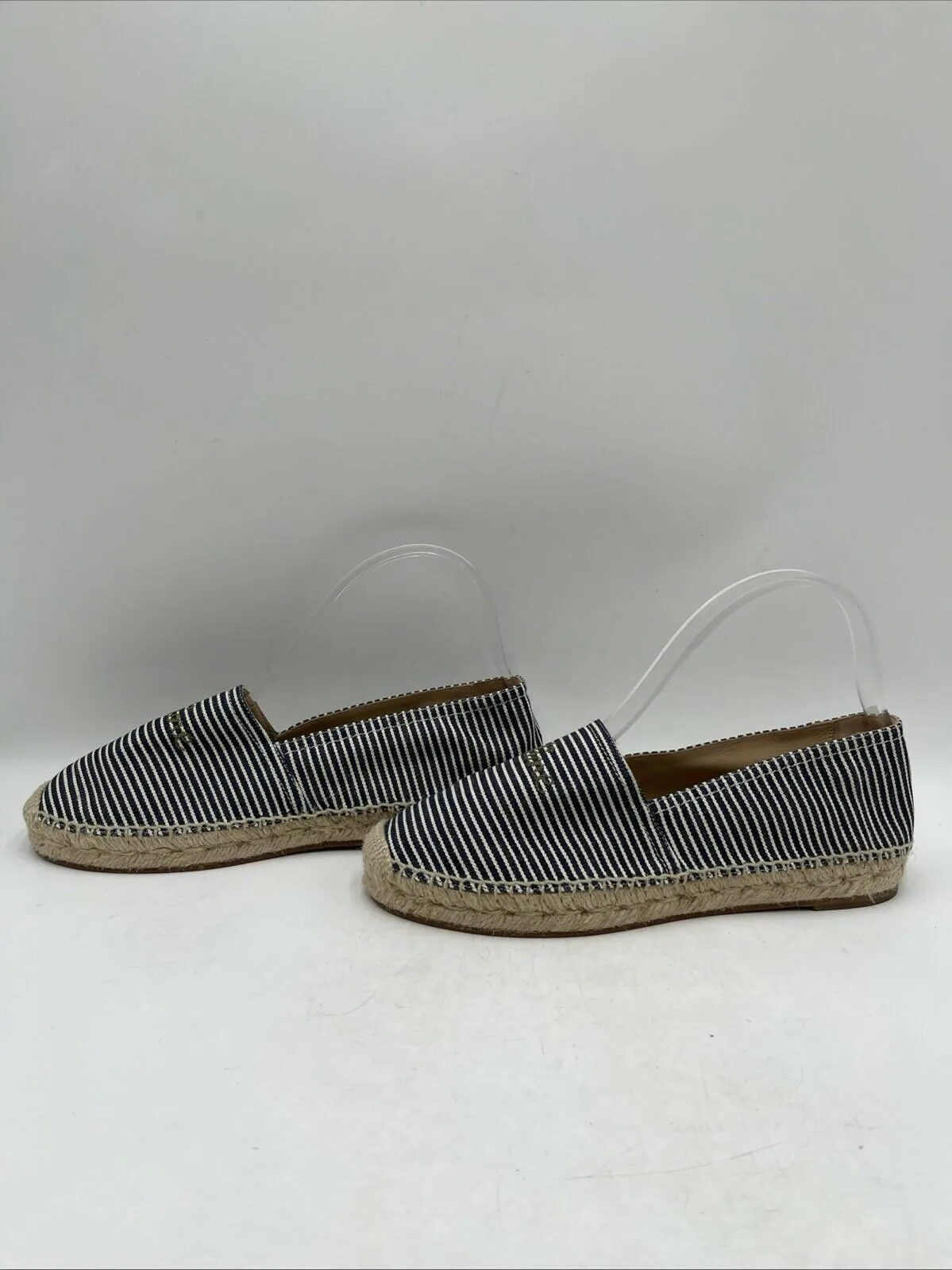Women’s Celine Espadrilles Flats Navy Blue/White Size 38 - Very Good
