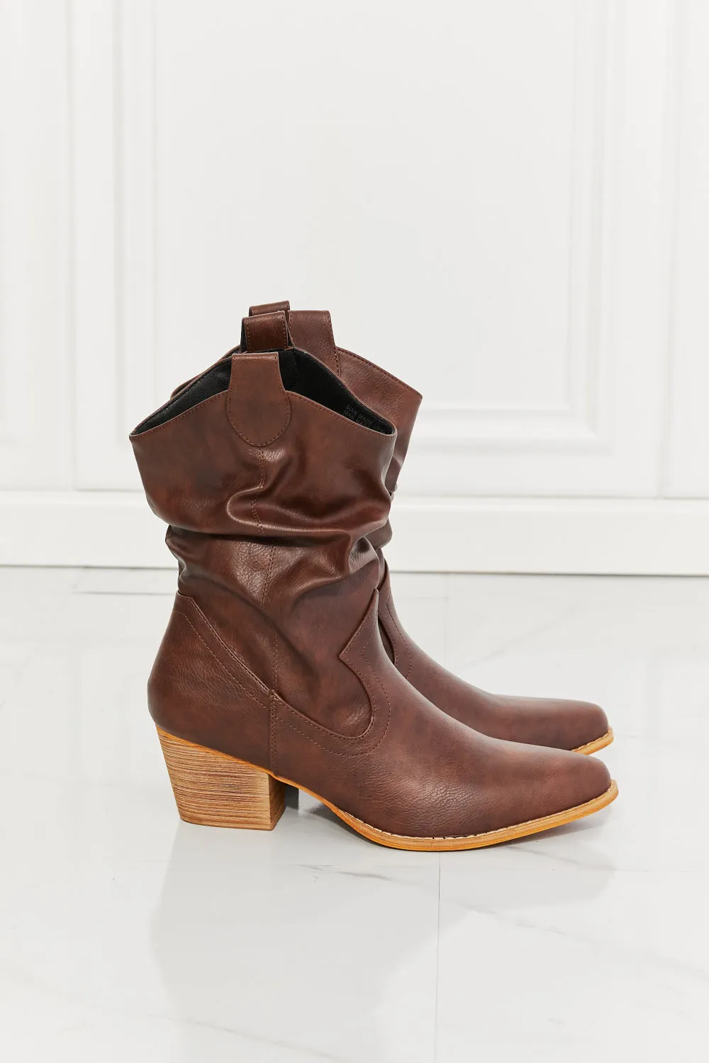 Women's Scrunch Cowboy Boots in Brown