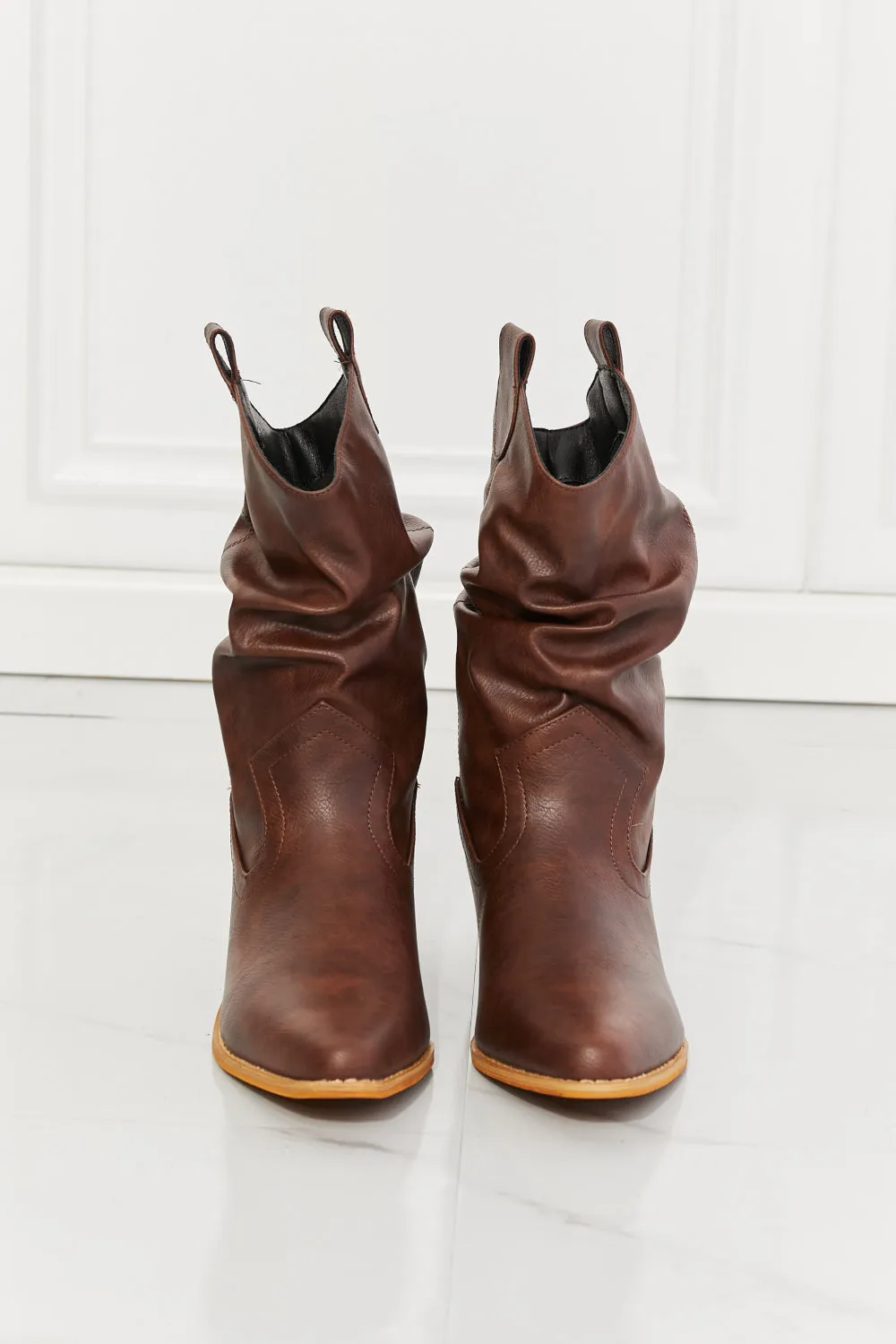 Women's Scrunch Cowboy Boots in Brown