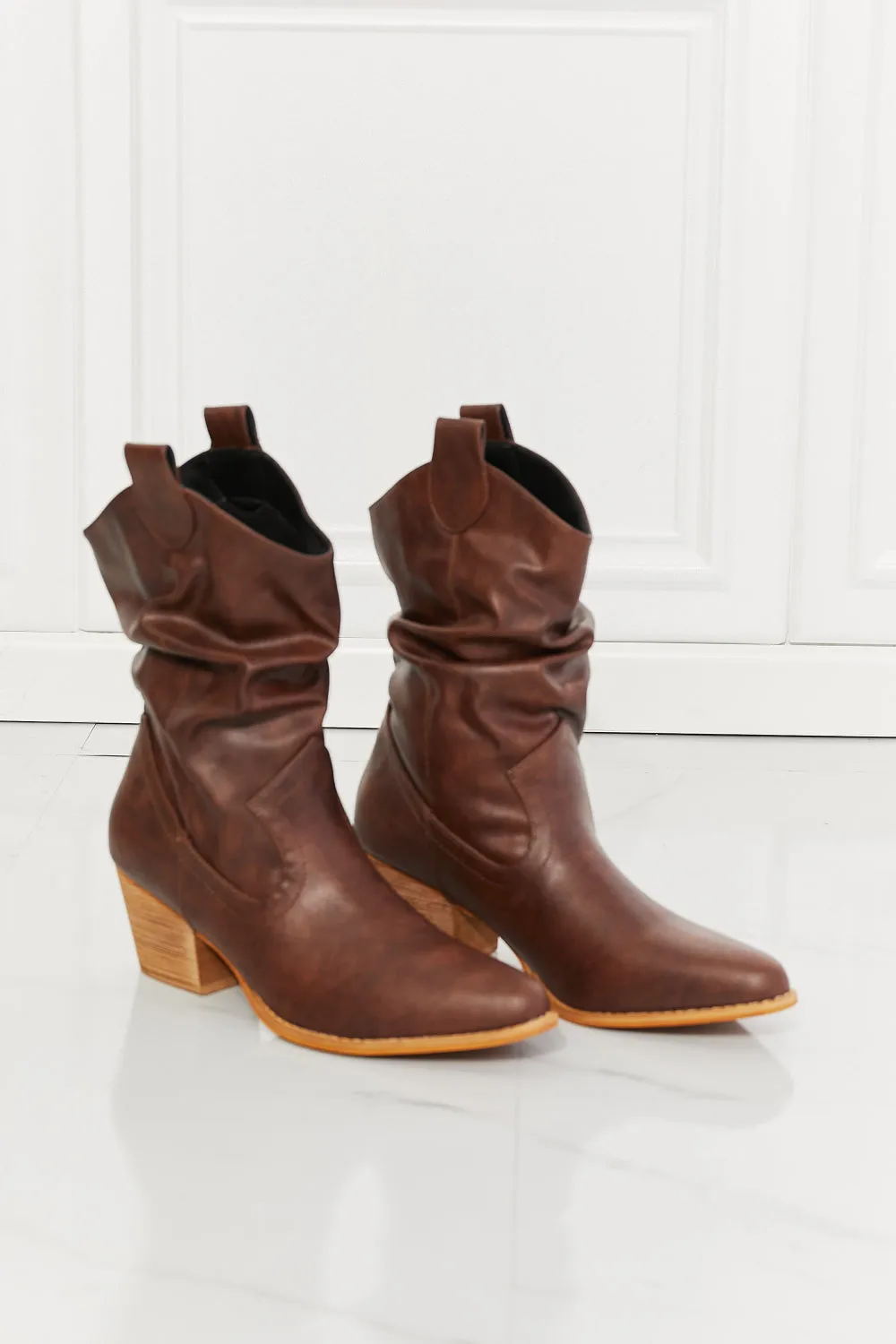 Women's Scrunch Cowboy Boots in Brown