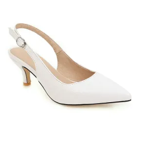 Women's Solid Color Pointed Toe Hollow Out Stiletto High Heel Slingback Sandals
