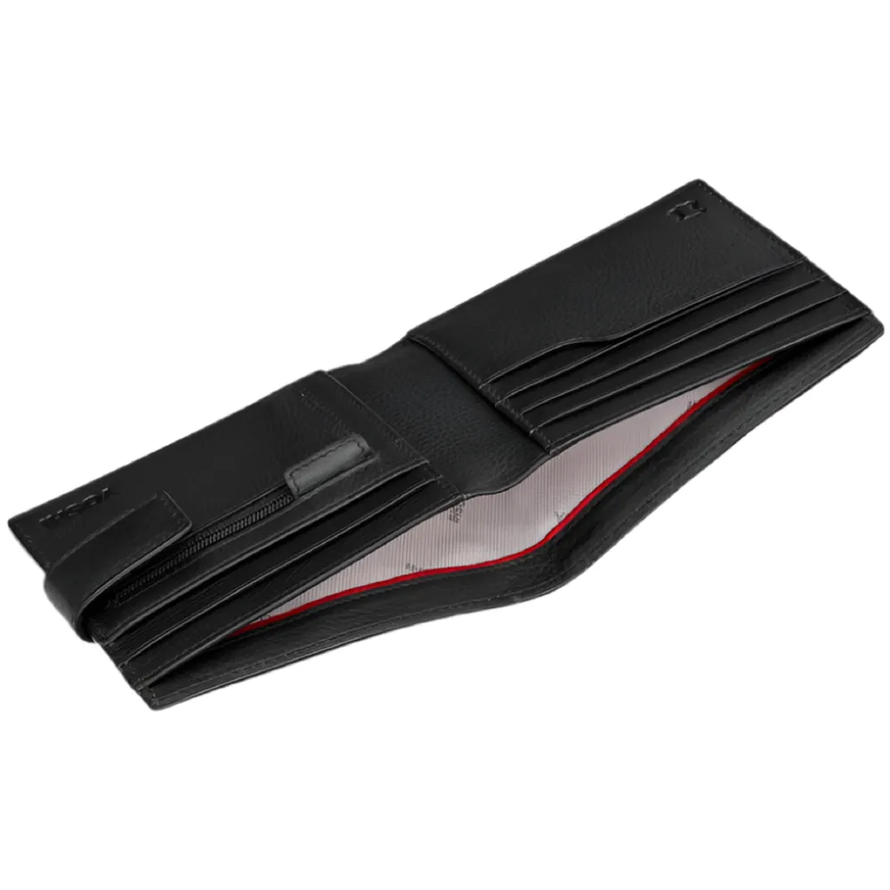 Yoshi Two Fold Black Leather Wallet with Tab