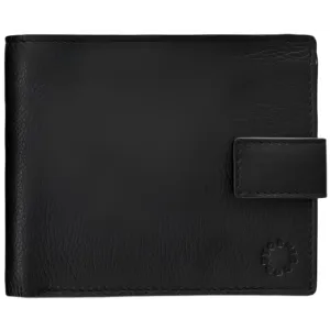 Yoshi Two Fold Black Leather Wallet with Tab