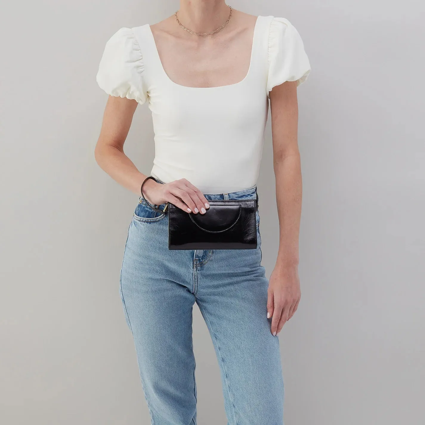 Zenith Wristlet in Polished Leather