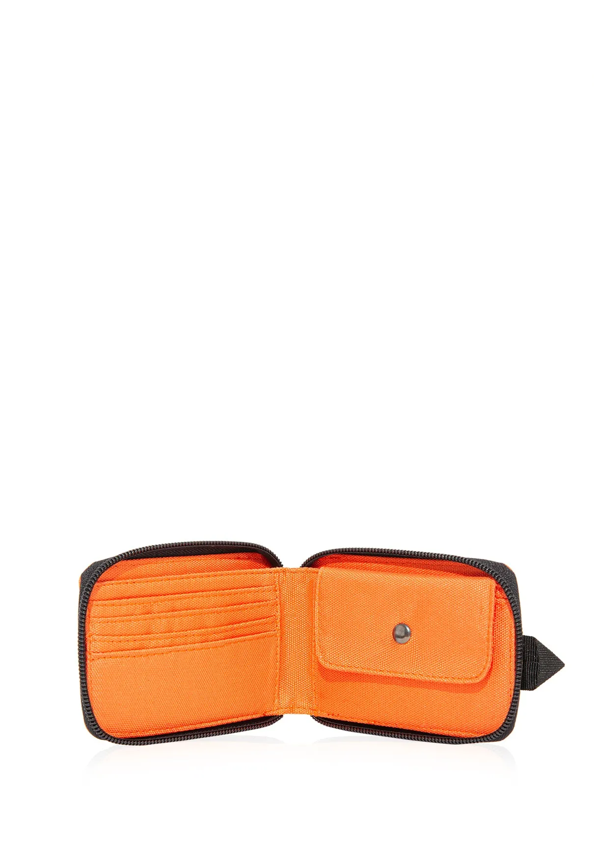 Zip Detailed Orange Wallet