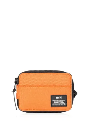 Zip Detailed Orange Wallet